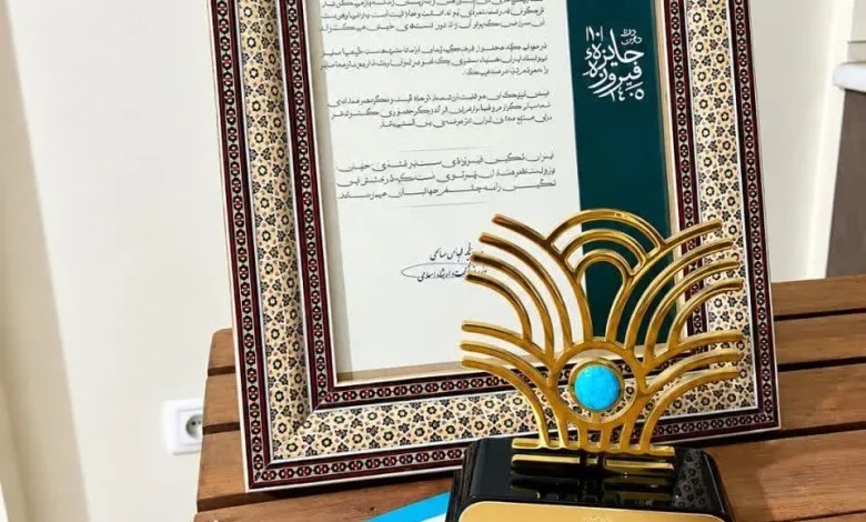 نشان فیروزه به بانوی هنرمند کارآفرین هندیجان رسید