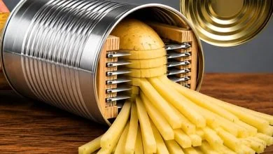 ساخت دستگاه خلال کن سیب زمینی با قوطی کنسرو + آموزش تصویری