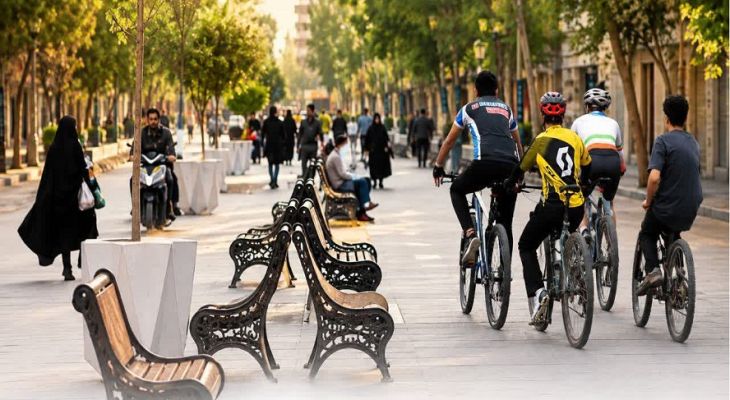 مسیر دوچرخهسواری در پیادهراه مرکزی اراک اجرا میشود مسیر دوچرخهسواری در پیادهراه مرکزی اراک اجرا میشود